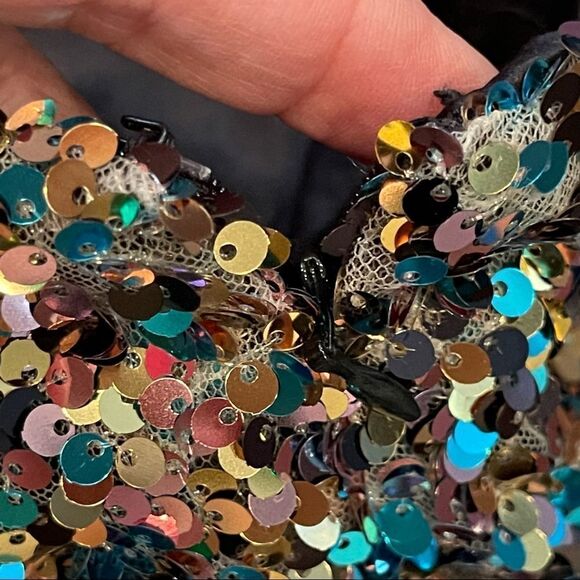 Olivaceous Multicolored Sequin Embellished Micro-mini Skirt Sz Medium - Picture 5 of 9